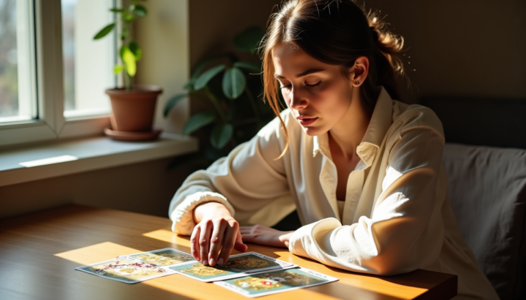 Le tarot comme outil d’introspection : comment éclairer sa vie grâce aux cartes Cartes de tarot étalées pour un tirage d'introspection